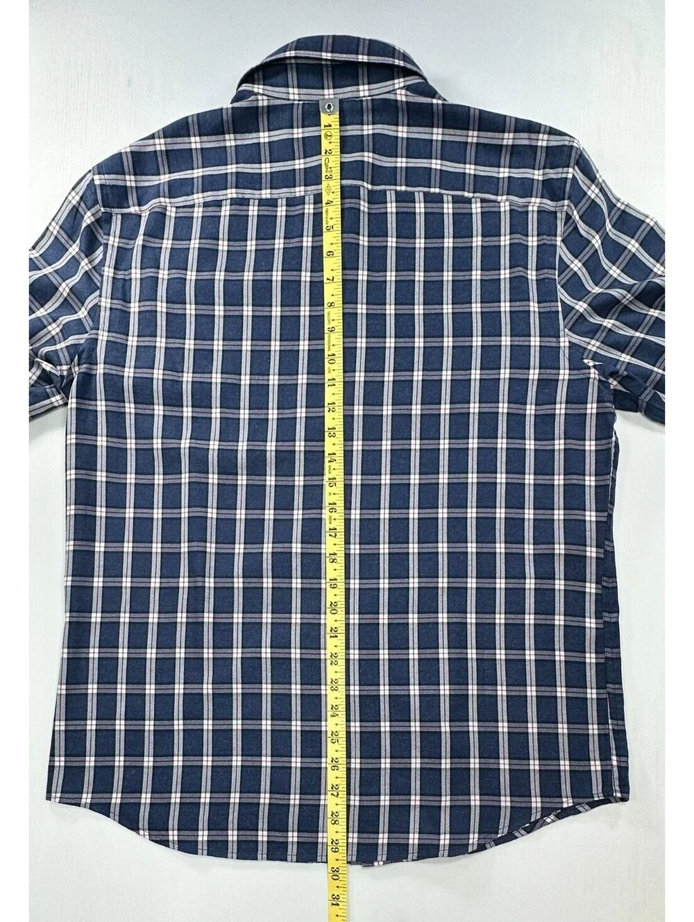 Banana Republic Check Plaid Untucked Button Up Blue Mens L